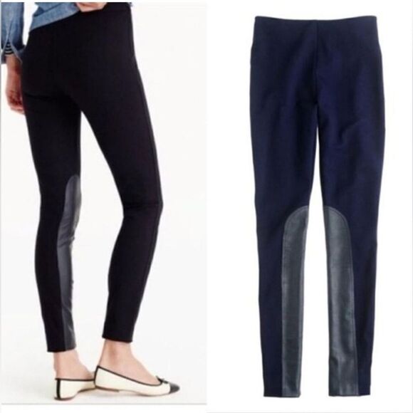 J. Crew Pants - J.Crew Pixie Pant jodhpur Leggings with real leather detail.  2